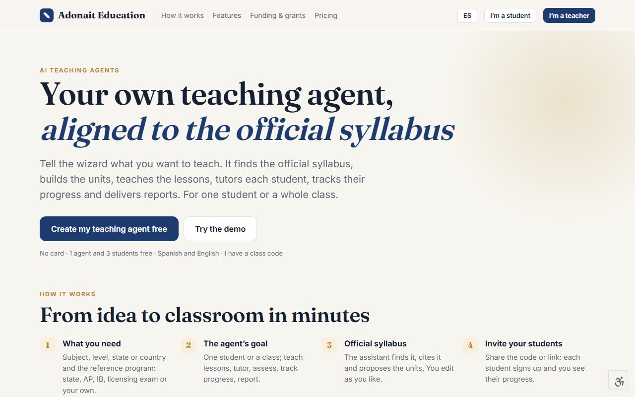 Adonait Education — screenshot