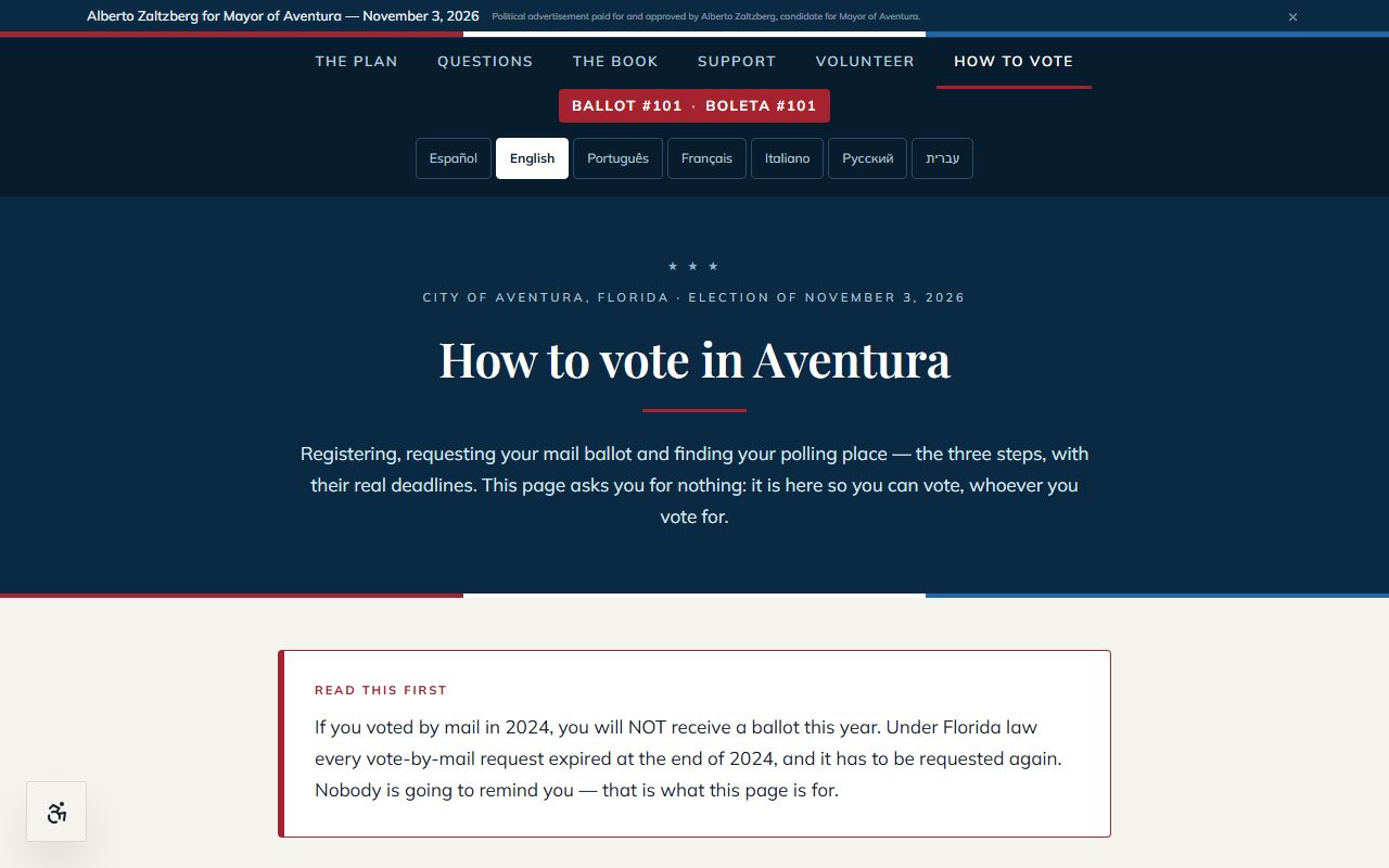How to Vote in Aventura — screenshot