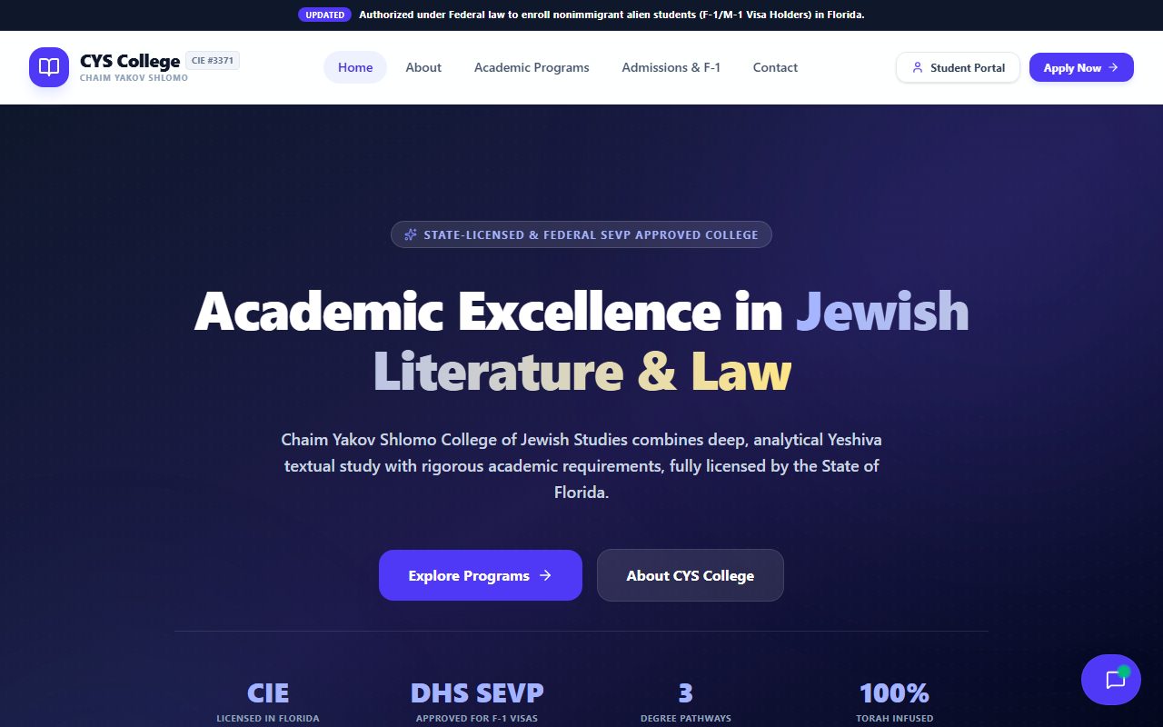 CYS College — screenshot